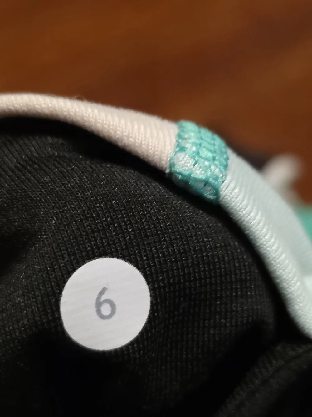 lululemon athletica Black Bike Shorts with Teal and Light Waistband